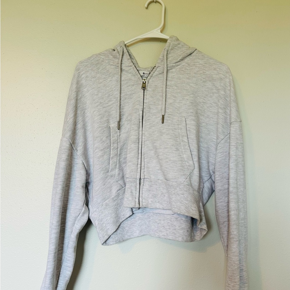 Garage Gray Cropped Hoodie